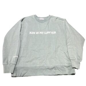 Talentless Kim Is My Lawyer Sweatshirt Womens S/M Green‎ Graphic Fleece Crewneck
